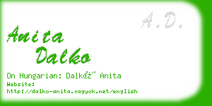 anita dalko business card